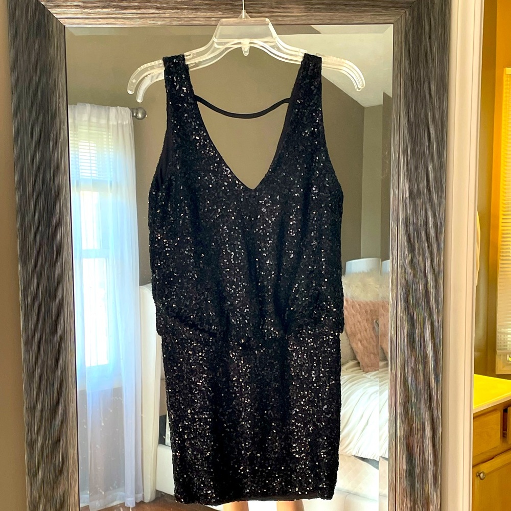 ASTR size small black sequin dress